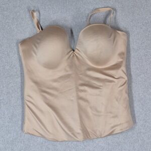Fine Lines Women Bra 38D Beige Adjustable Strap Corset Smooth Underwire